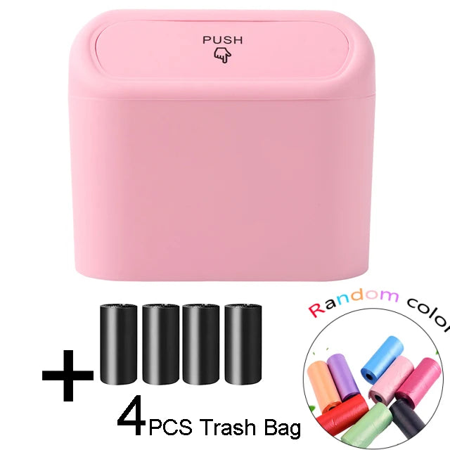 Compact Hanging Mini Car Trash Can with Lid