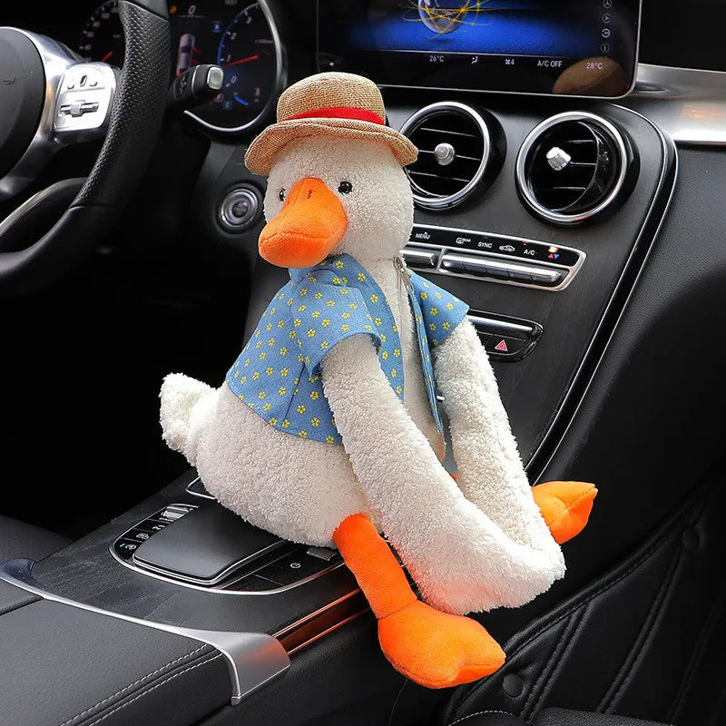 Cuddly Duck Plush Car Tissue Box Holder