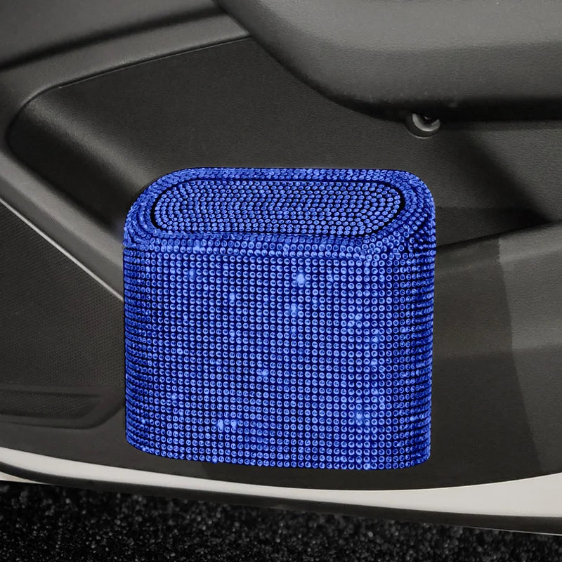 Supzcws Car Rhinestone Trash Can - Glamorous Utility for Your Vehicle