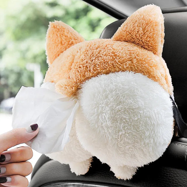 Cuddly Duck Plush Car Tissue Box Holder