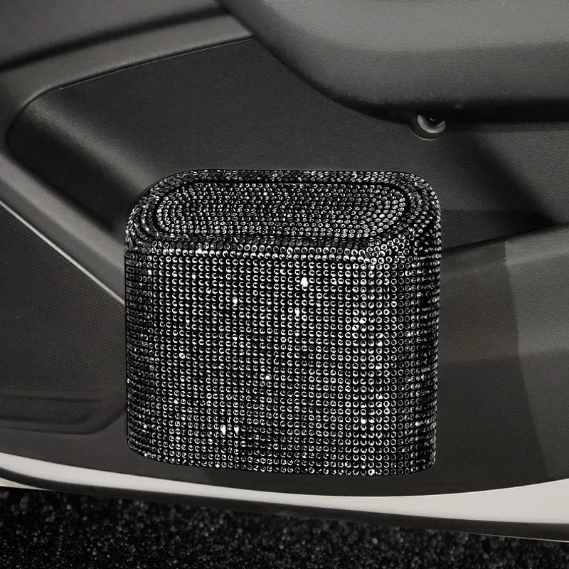 Supzcws Car Rhinestone Trash Can - Glamorous Utility for Your Vehicle