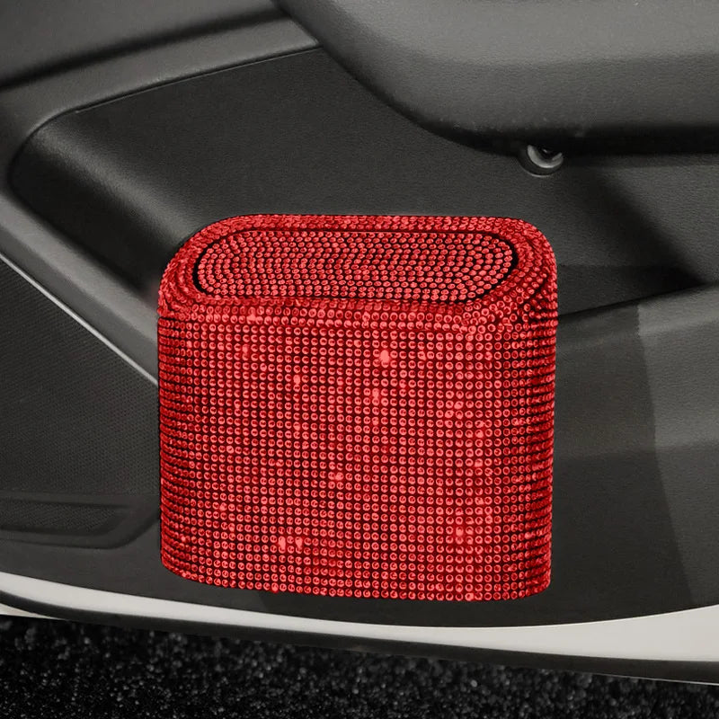 Supzcws Car Rhinestone Trash Can - Glamorous Utility for Your Vehicle