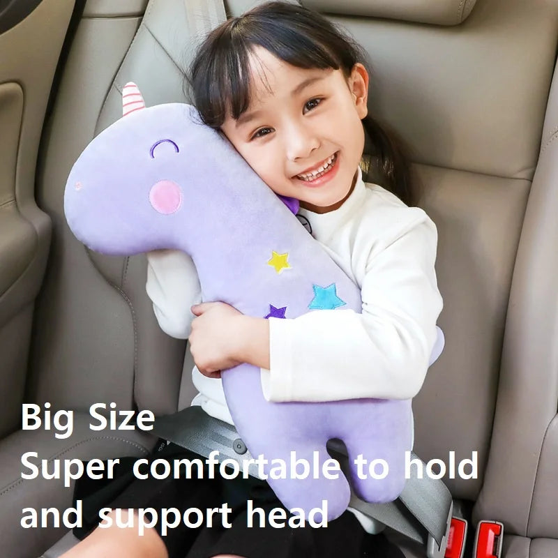 Unicorn Themed Car Safety Belt Pillow for Children