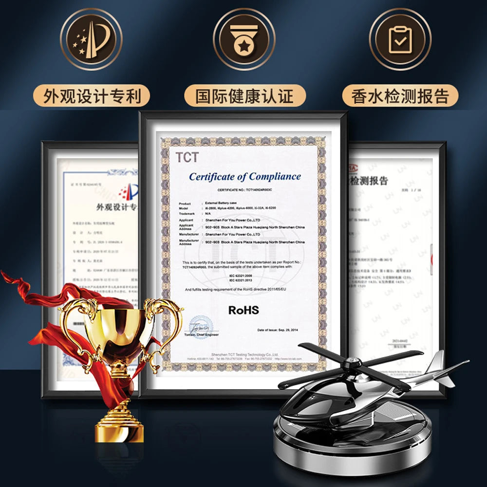 SolarSpin Helicopter Car Air Freshener