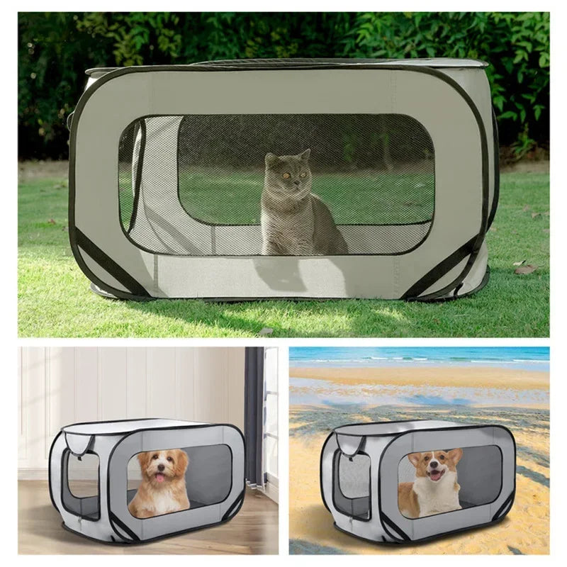 Expandable Portable Dog Kennel for Indoor, Outdoor, and Car Use