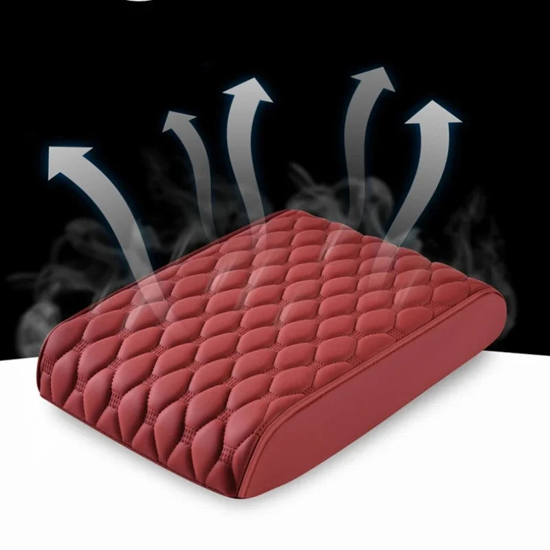 PU Leather Car Armrest Mat with Storage Bag