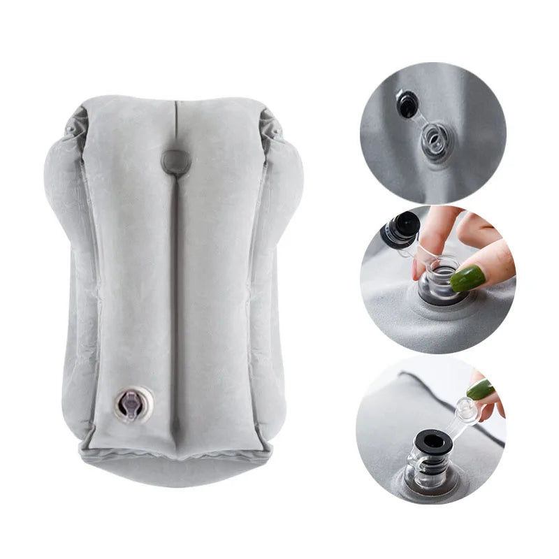 ErgoComfort Inflatable Air Travel Pillow with Chin Support