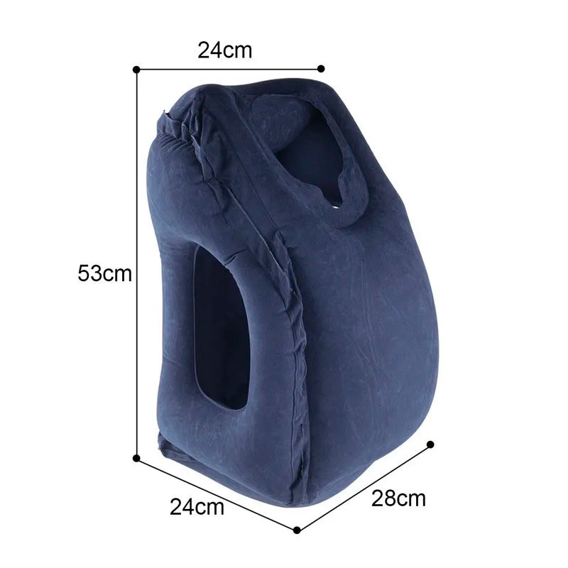 ErgoComfort Inflatable Air Travel Pillow with Chin Support
