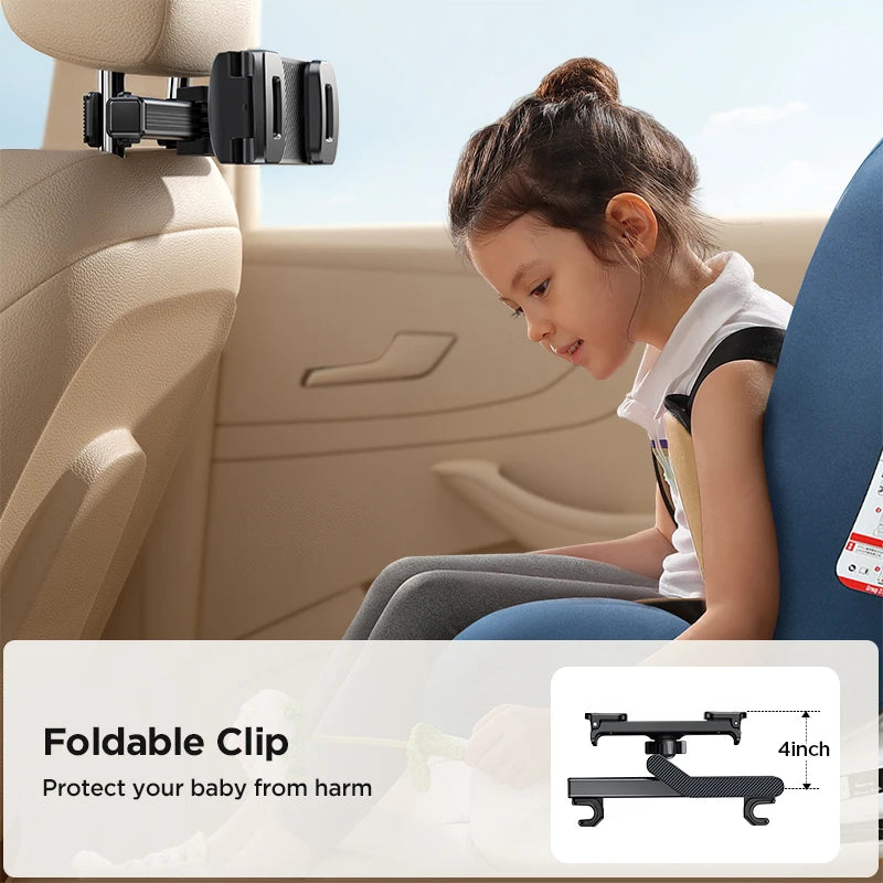 JOYROOM Universal Car Headrest Tablet Holder with Folding Extension Arm