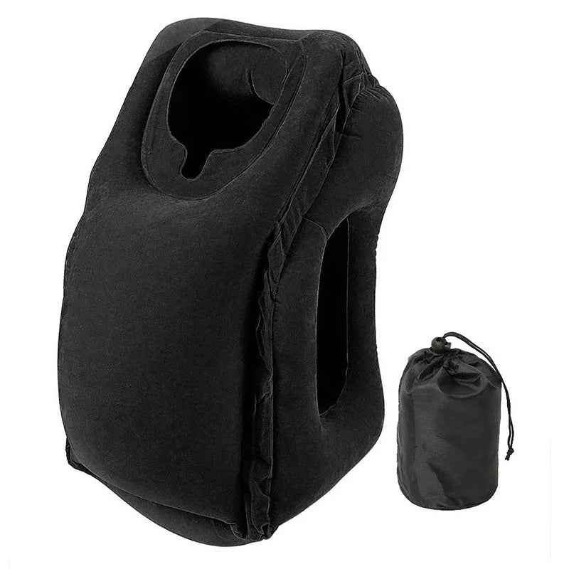ErgoComfort Inflatable Air Travel Pillow with Chin Support