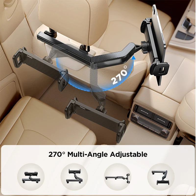 JOYROOM Universal Car Headrest Tablet Holder with Folding Extension Arm