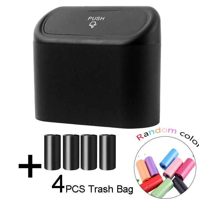 Compact Hanging Mini Car Trash Can with Lid