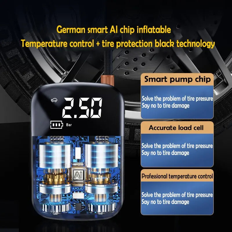 EAFC Wireless Electric Air Compressor - Portable Tire Inflator Pump