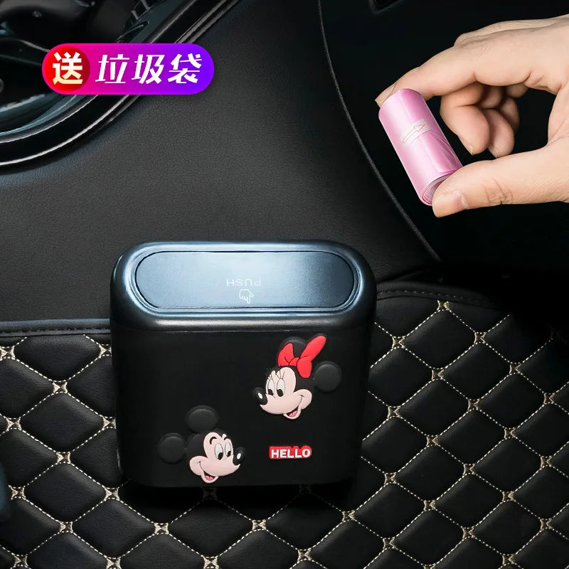 Disney Mickey & Minnie Mouse and Cute Corgi Car Trash Can - Magical Tidiness in Every Trip