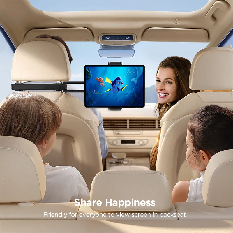 JOYROOM Universal Car Headrest Tablet Holder with Folding Extension Arm