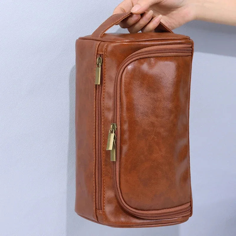 Vintage Luxury Men's Toiletry Bag - Hanging Travel Organizer