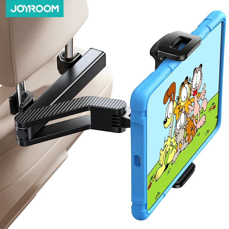 JOYROOM Universal Car Headrest Tablet Holder with Folding Extension Arm